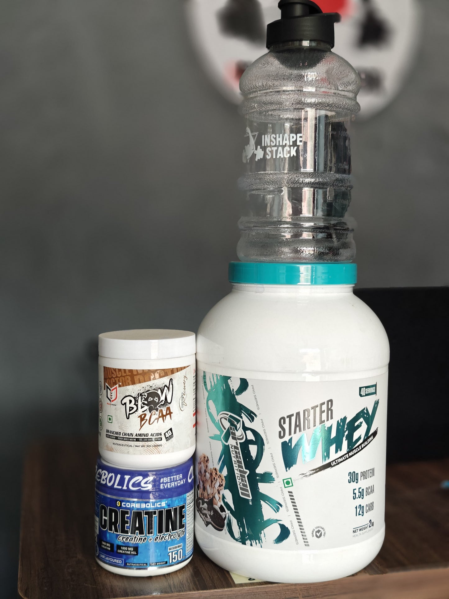 Acardian Nutrition Whey (2kg) + Muscle Doctor BCAA + Corebolics Creatine + FREE GALLON WATER BOTTLE