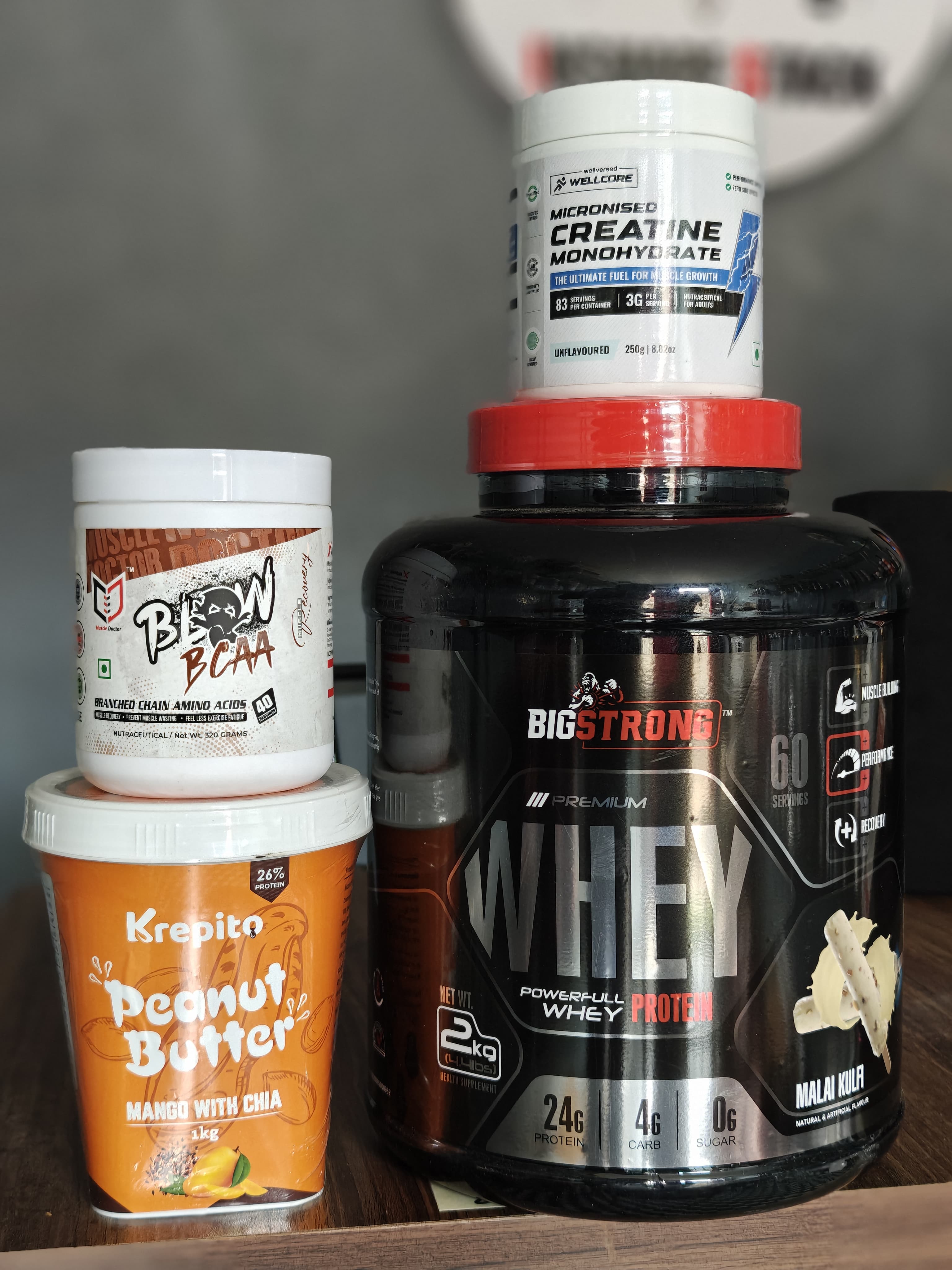 Strong Protein Big Strong Premium Whey Protein (2kg) + Wellcore Creatine + Muscle Doc ...